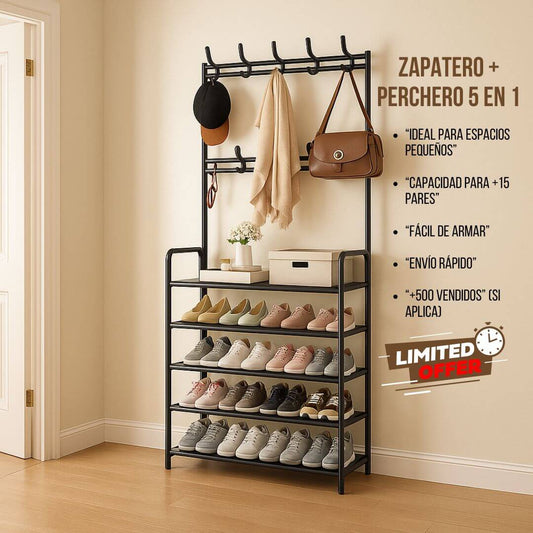 ZAPATERO-PERCHERO ZEMOKLY: ORDENA CON ESTILO Y SIN LÍOS