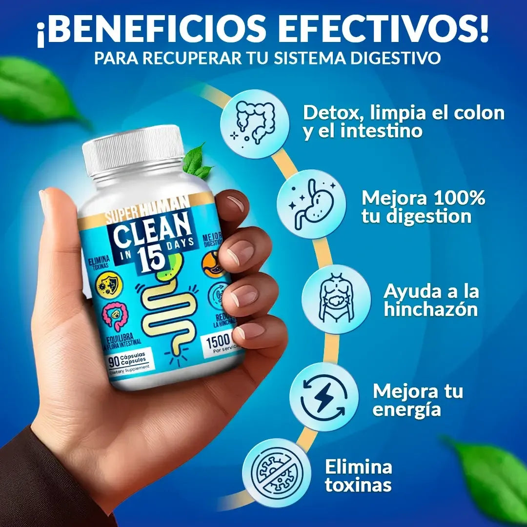 CLEAN15™ – LIMPIEZA ESTOMACAL COMPLETA EN SOLO 15 DÍAS